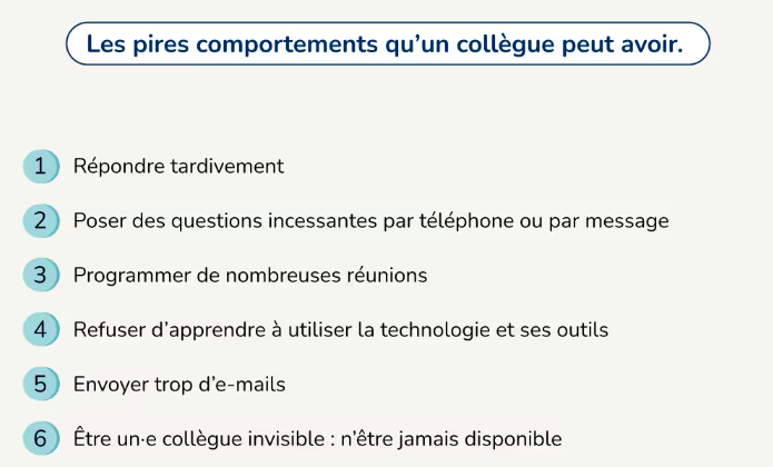 Les pires comportements au travail