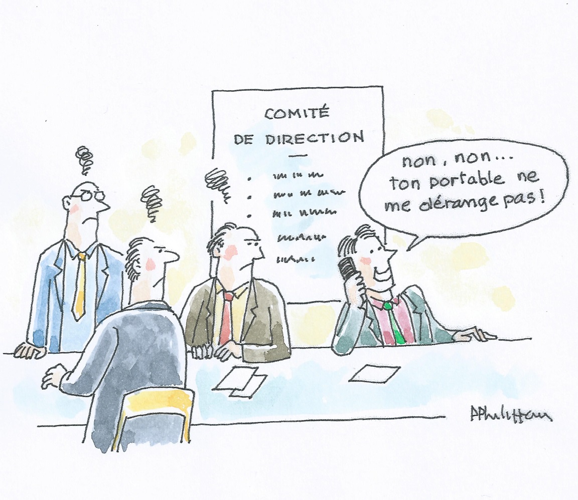 Halte au téléphone en réunion